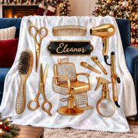 Personalized Hairstylist Blanket Custom Name Salon Hairdresser Gift - product view 5