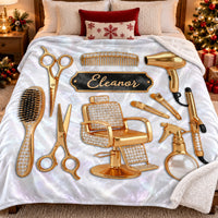 Personalized Hairstylist Blanket Custom Name Salon Hairdresser Gift - product view 6