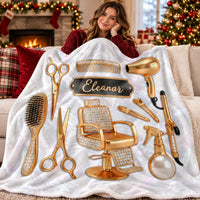 Personalized Hairstylist Blanket Custom Name Salon Hairdresser Gift - product view 7