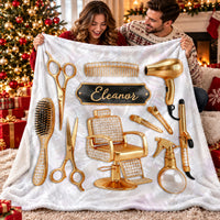 Personalized Hairstylist Blanket Custom Name Salon Hairdresser Gift - product view 8