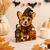 Halloween Dog Decor Beagle Witch Wooden Cutout Decoration Cute Spooky Fall Shelf Accent for Pet Lovers