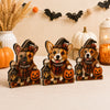 Halloween Dog Decor Beagle Witch Wooden Cutout Decoration Cute Spooky Fall Shelf Accent for Pet Lovers