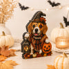 Halloween Dog Decor Beagle Witch Wooden Cutout Decoration Cute Spooky Fall Shelf Accent for Pet Lovers
