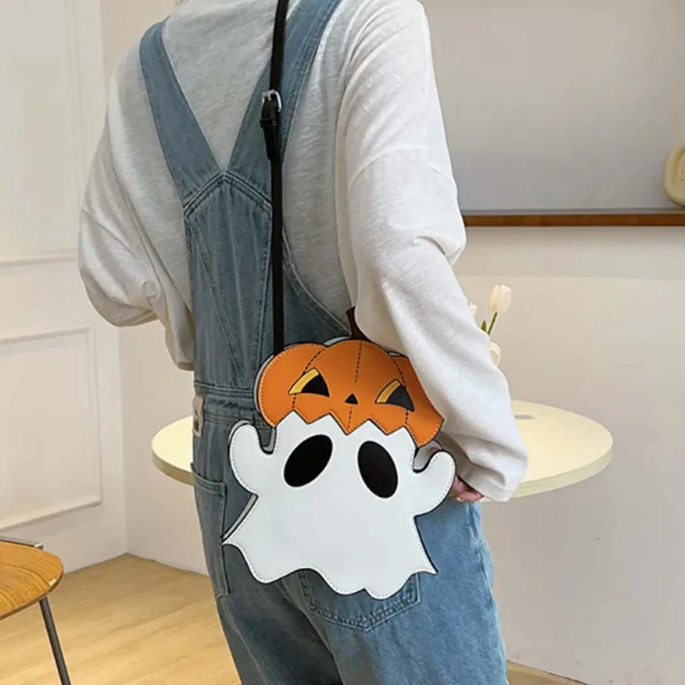 [Made to order 9 days] Halloween Ghost Pumpkin Crossbody Bag Spooky Cute Kawaii Trick or Treat Purse for Women