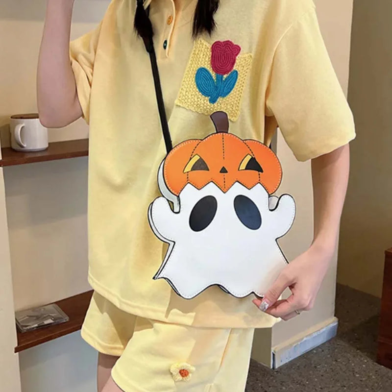 [Made to order 9 days] Halloween Ghost Pumpkin Crossbody Bag Spooky Cute Kawaii Trick or Treat Purse for Women