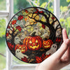 Close-up of Halloween Stained Glass Ghost Pumpkin Suncatcher Spooky Window Hanging Decor for Autumn Home for streetwear fans in Austin, Texas