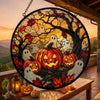 Halloween Stained Glass Ghost Pumpkin Suncatcher Spooky Window Hanging Decor for Autumn Home available at our Austin, Texas warehouse