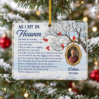 Personalized As I Sit in Heaven Photo Memorial Ornament Sympathy Gift - main design