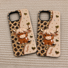 Highland Cow Leopard Print Phone Case Cute Scottish Highland Coo Animal Lover Gift on a hanger, ready to ship from Austin, Texas