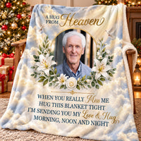 Personalized Hug From Heaven Photo Memorial Blanket Remembrance Gift - product view 4
