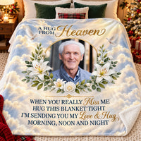 Personalized Hug From Heaven Photo Memorial Blanket Remembrance Gift - product view 6