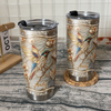 Customer in Austin, Texas wearing Hummingbird Magnolia Tumbler Personalized Stainless Steel Insulated Cup for Nature Lovers