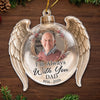 Customer in Austin, Texas wearing I'm Always With You DAD Ornament, Angel Wings Memorial Gift, Loss of Father Sympathy Keepsake, Chris