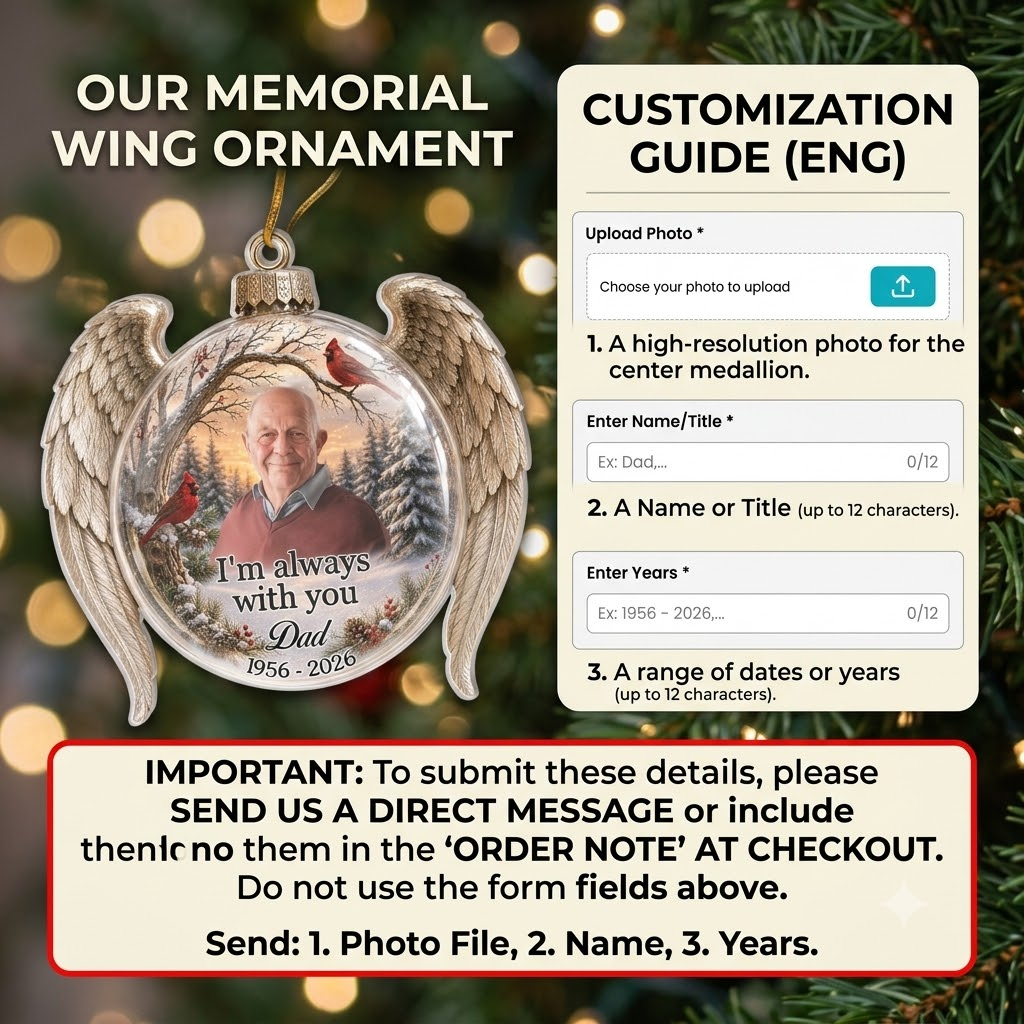 Customer in Austin, Texas wearing I'm Always With You Ornament, Dad Memorial Cardinal Christmas Ornament, Personalized Loss Of Father 