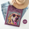 Bojjico In My Golden Era Golden Retriever Graphic T-Shirt Women Dog Mom Retro 70s Vintage Pop Art Aesthetic Moss Green Blue Jean Cotton Loose Oversized Tee Gift For Dog Lover Eras Tour Theme Casual Basic Short Sleeve Summer Vibes Top