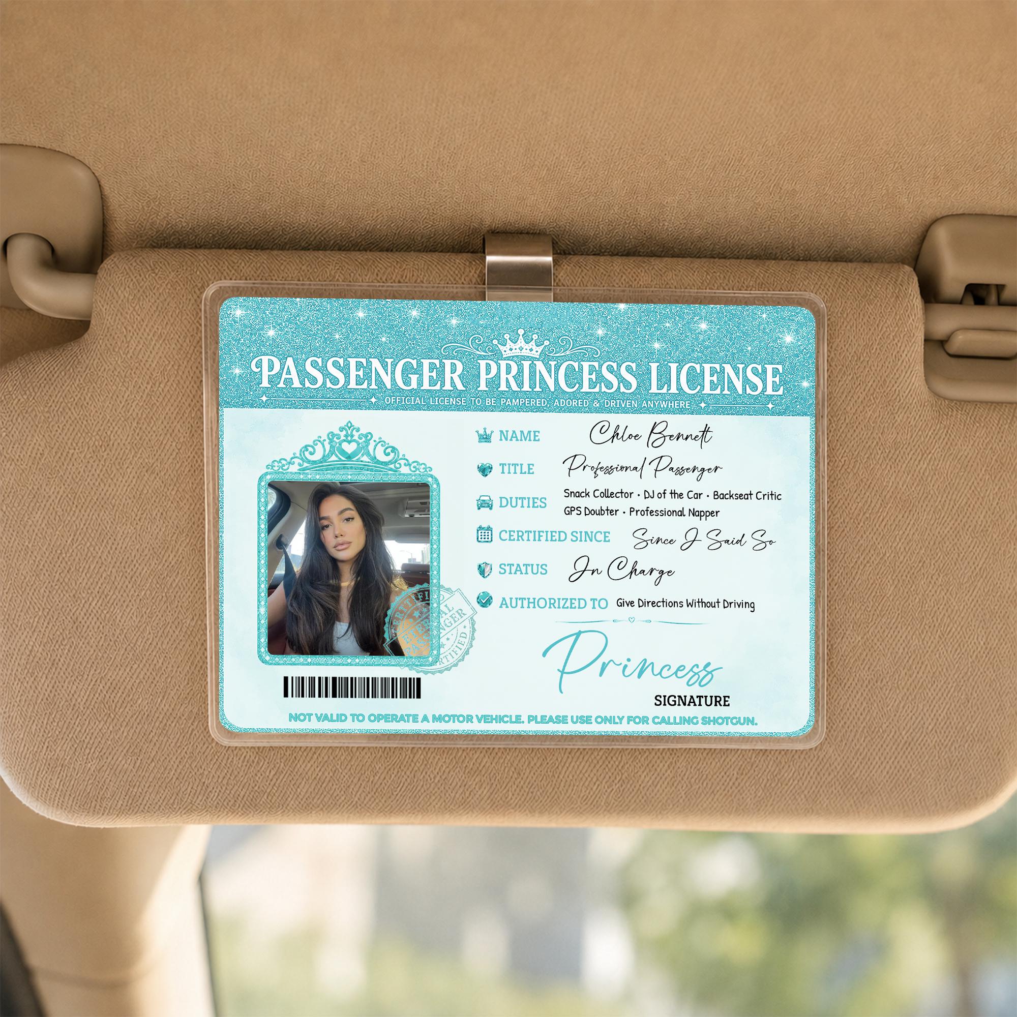 Bojjico Passenger Princess Car Sun Visor Photo Frame Clip Custom Novelty Card Holder For Girlfriend Wife Girly Coquette Preppy Aesthetic Clear Acrylic Auto Interior Accessories Cute Car Decor Funny Couples Gift Ideas