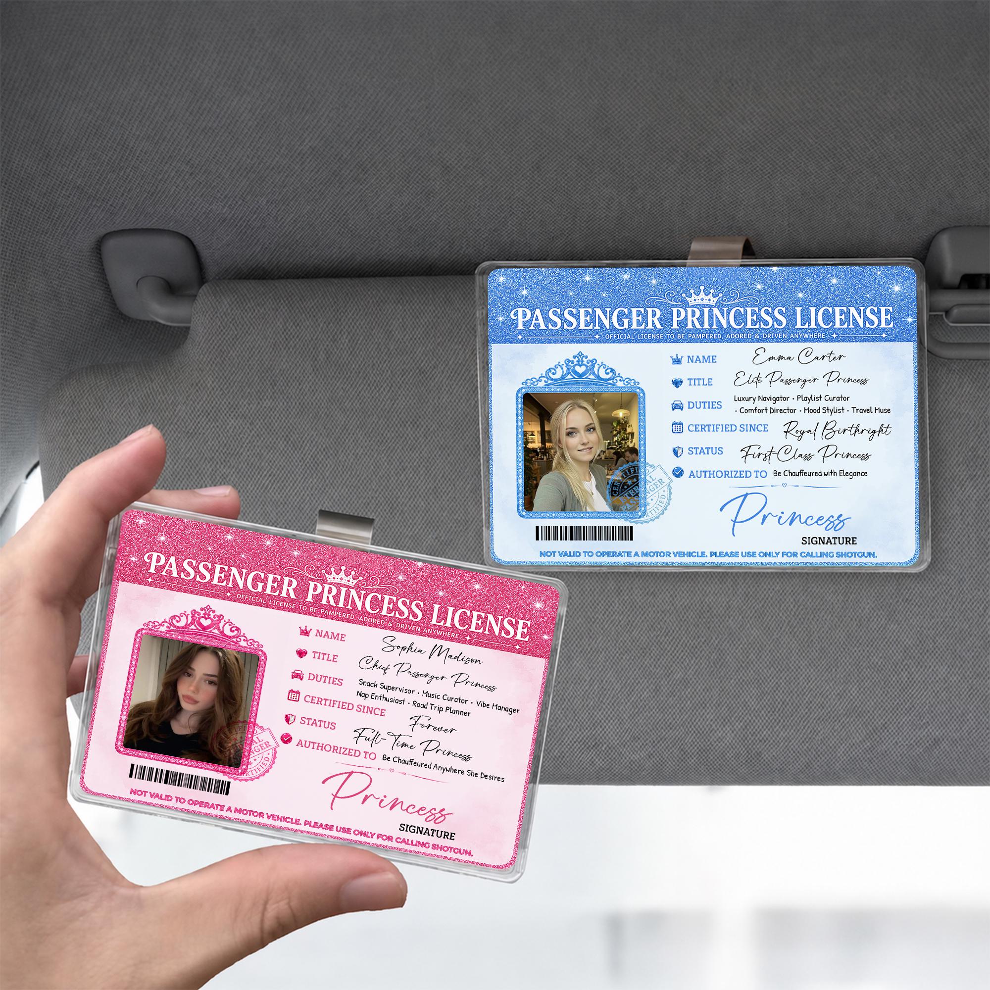 Bojjico Passenger Princess Car Sun Visor Photo Frame Clip Custom Novelty Card Holder For Girlfriend Wife Girly Coquette Preppy Aesthetic Clear Acrylic Auto Interior Accessories Cute Car Decor Funny Couples Gift Ideas