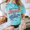 BojjiCo 250 Years Of Freedom Cowboy Graphic Boxy Tee For Women Retro Western Cowgirl Aesthetic Ivory Cotton T-Shirt 1776-2026 4th Of July Patriotic Shirt Summer Festival Top Independence Day Country Music Gift