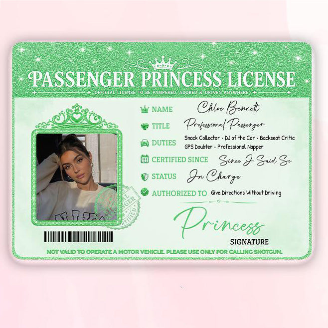 Bojjico Passenger Princess Car Sun Visor Photo Frame Clip Custom Novelty Card Holder For Girlfriend Wife Girly Coquette Preppy Aesthetic Clear Acrylic Auto Interior Accessories Cute Car Decor Funny Couples Gift Ideas