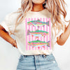 BojjiCo Preppy Summer Rainbow Trout Fishing Graphic T-Shirt for Women Oversized Coastal Beach Retro Fish Shirt Bright Pastel Mint Cotton Tee Maximalist Outdoor Girls Fish Too Apparel Trendy Summer Vacation Outfit Top