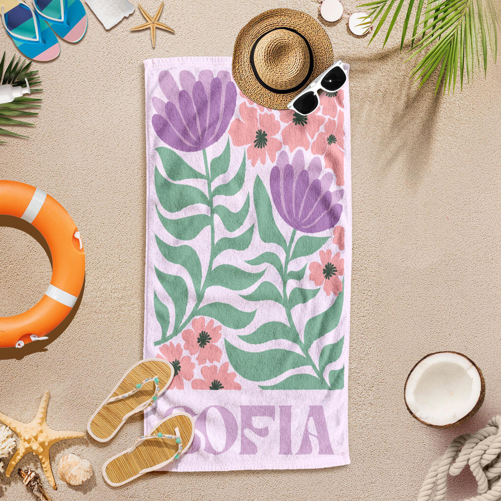 Bojjico Personalized Retro Fruit Pattern Custom Name Matching Beach Towel for Women Men Groovy Vibes Y2K Funky Aesthetic Summervibes Vibrant Colorful Quick Dry Microfiber Pool Towel Bachelorette Party Vacation Summer Trip Gift Large Sand Free