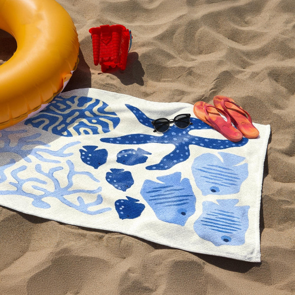 Bojjico Custom Mermaid Tail Family Matching Beach Towel Personalized Mother & Daughter Gift Set Watercolor Crab Ocean Coastal Aesthetic Blue Pink Microfiber Pool Towels For Girls Women Kids Summer Vacation Beach Accessories Fast Dry Sand Free Swim