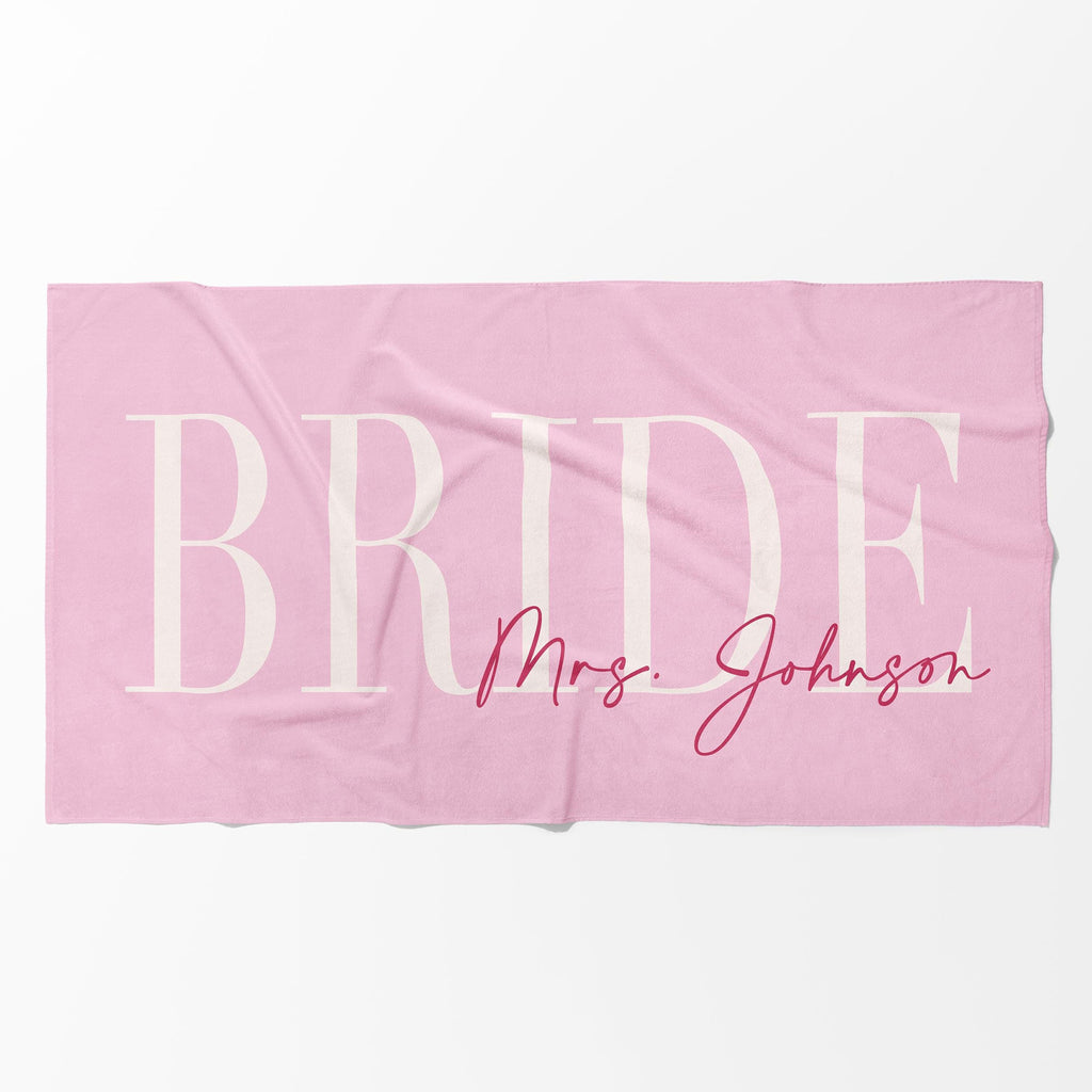 Bojjico Custom Personalized Future Mrs Bride Beach Towel for Women Elegant Coastal Aesthetic Light Blue Pool Towel Bachelorette Party Favor Bridal Shower Gift Honeymoon Travel Essential Summer Vacation Accessory Quick Dry