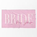 Bojjico Custom Personalized Future Mrs Bride Beach Towel for Women Elegant Coastal Aesthetic Light Blue Pool Towel Bachelorette Party Favor Bridal Shower Gift Honeymoon Travel Essential Summer Vacation Accessory Quick Dry