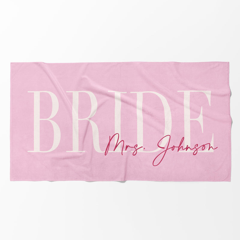 Bojjico Custom Personalized Future Mrs Bride Beach Towel for Women Elegant Coastal Aesthetic Light Blue Pool Towel Bachelorette Party Favor Bridal Shower Gift Honeymoon Travel Essential Summer Vacation Accessory Quick Dry