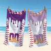 Bojjico Personalized Custom Baseball Drip Beach Matching Towel for Kids Boys Sports Fans Summervibes Aesthetic Ice Cream Sprinkles Pattern Quick Dry Microfiber Pool Bath Towel Custom Name Number Baseball Player Gifts Summer Holiday Vacation