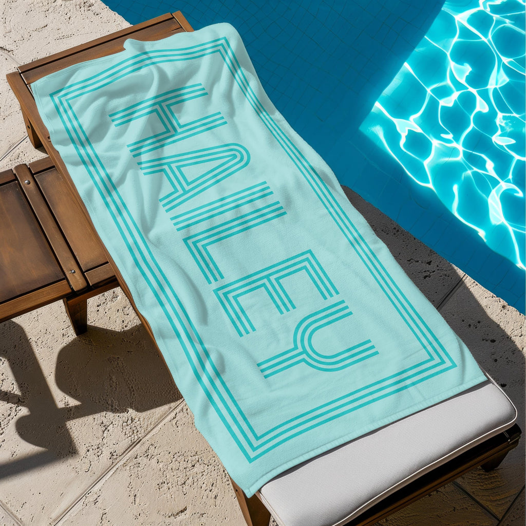 Bojjico Personalized Retro Name Custom Beach Towel For Women Kids Girls Trip 2026 Preppy Aesthetic Pink Teal Red Microfiber Pool Towels Bridesmaid Gifts Monogrammed Bachelorette Party Favors Summer Travel Beach Vacation Essentials Accessories