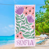 Bojjico Personalized Retro Fruit Pattern Custom Name Matching Beach Towel for Women Men Groovy Vibes Y2K Funky Aesthetic Summervibes Vibrant Colorful Quick Dry Microfiber Pool Towel Bachelorette Party Vacation Summer Trip Gift Large Sand Free