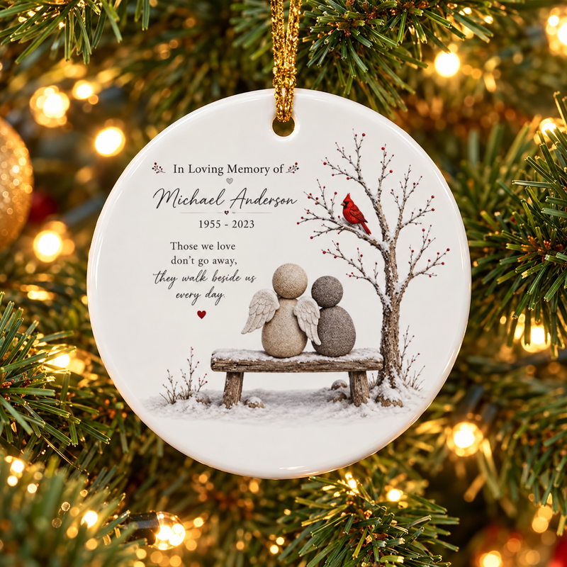 In Loving Memory Of Those We Love Don't Go Away Memorial Ornament Personalized Sympathy Gift available at our Austin, Texas warehouse