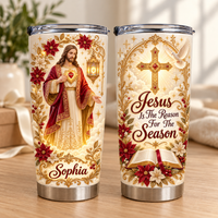 Personalized Jesus Christmas Tumbler Custom Name Christian Gift - main design