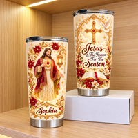 Personalized Jesus Christmas Tumbler Custom Name Christian Gift - product view 3