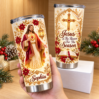 Personalized Jesus Christmas Tumbler Custom Name Christian Gift - product view 4