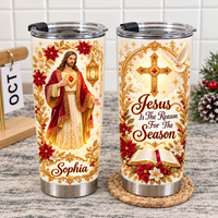 Personalized Jesus Christmas Tumbler Custom Name Christian Gift - product view 5