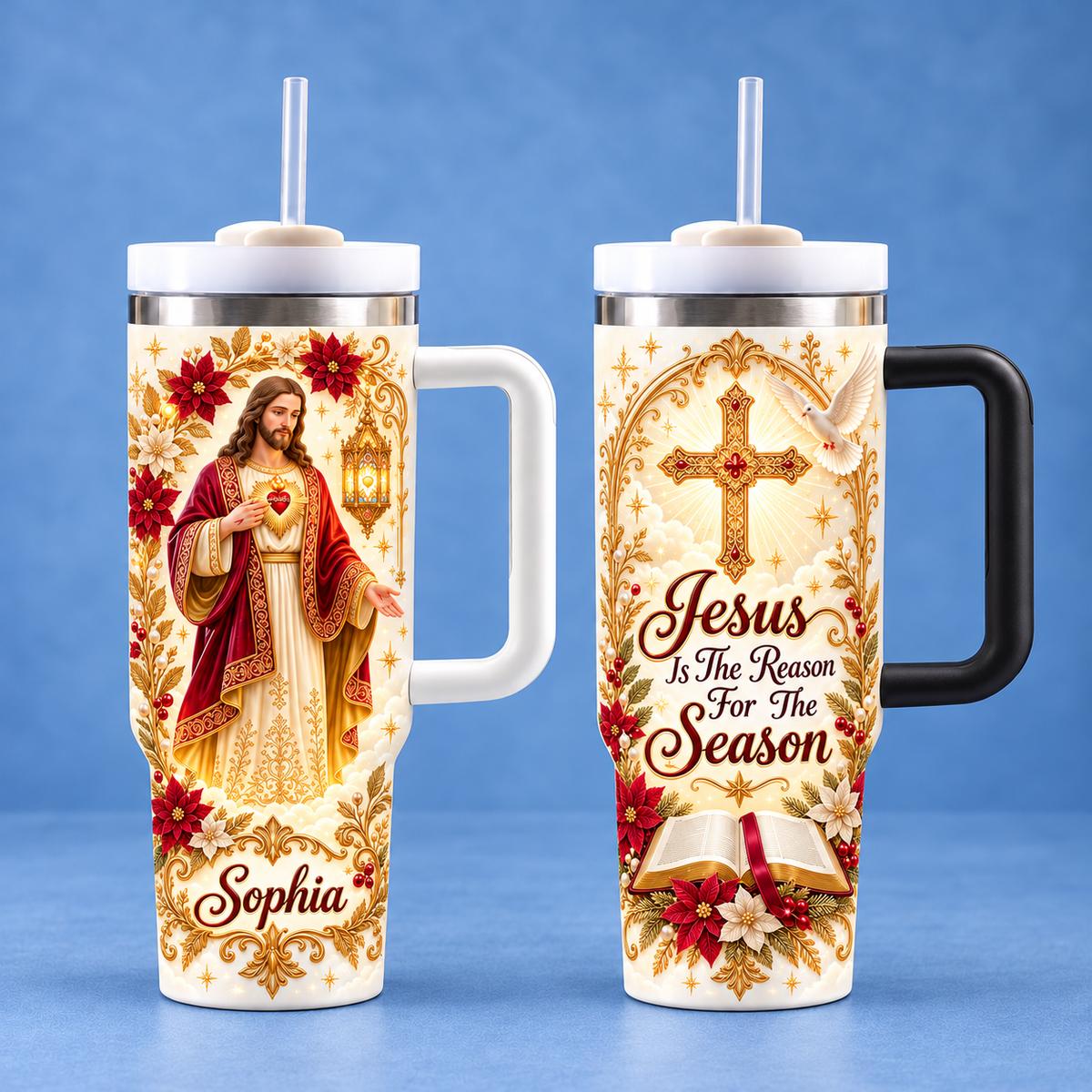 Personalized Jesus Christmas Tumbler Custom Name Christian Gift - product view 9