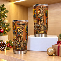 Personalized Lineman Tumbler Custom Name Power Line Worker Gift - product view 3