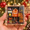 Lineman Line Crew Ornament Personalized Christmas Gift for Electrical Utility Worker on a hanger, ready to ship from Austin, Texas