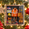 Lineman Line Crew Ornament Personalized Christmas Gift for Electrical Utility Worker available at our Austin, Texas warehouse