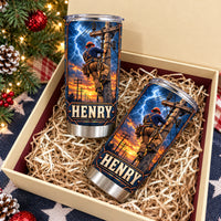 Personalized Lineman Storm Tumbler Custom Name Utility Worker Gift - product view 6