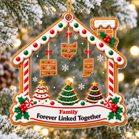 Long Distance Family State Ornament - main product view