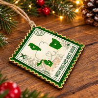 Personalized Long Distance State Wood Ornament Postage Stamp Christmas Gift - product view 5