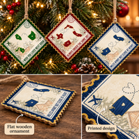 Personalized Long Distance State Wood Ornament Postage Stamp Christmas Gift - product view 7