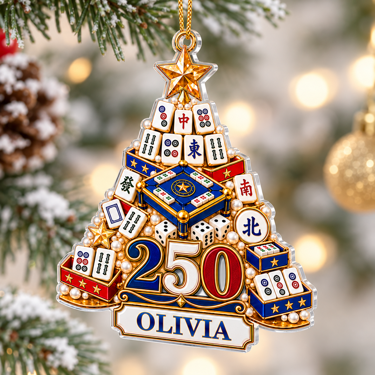Mahjong America 250 Tree Ornament - main product view