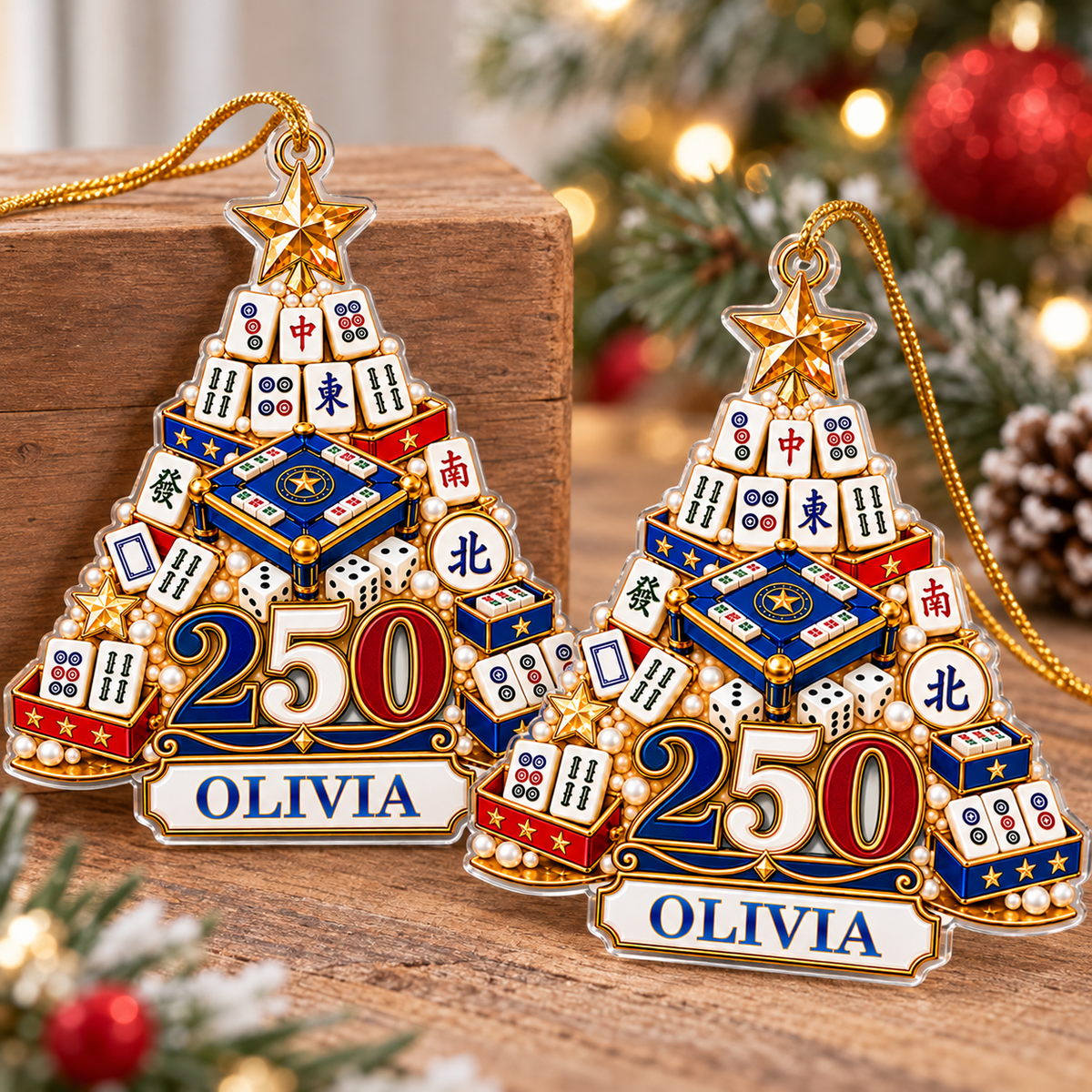 Mahjong America 250 Tree Ornament - product detail 2