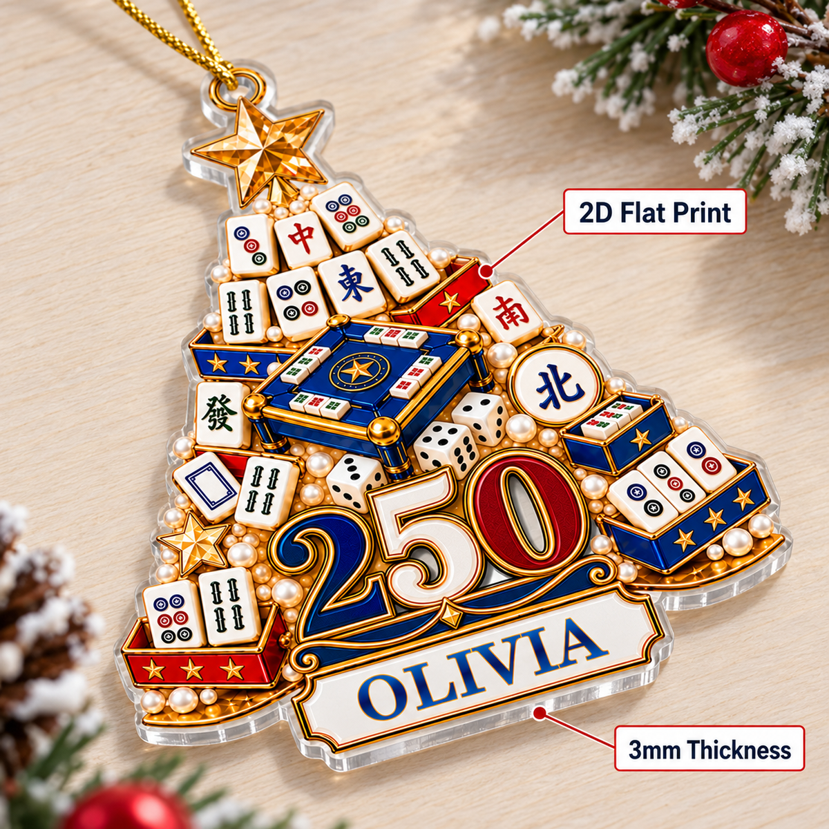 Mahjong America 250 Tree Ornament - product detail 4