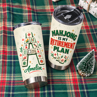 Personalized Mahjong Retirement Tumbler Custom Name Initial Gift — product view 8