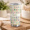 Customer in Austin, Texas wearing Mahjong Tile Tumbler Custom Name Personalized Stainless Steel Drinkware Gift for Mahjong Lovers